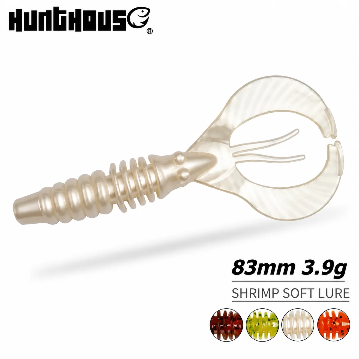 Hunthouse Doppelklingen-Schwanz-Softbait 83mm 3,9g PVC Twin Curly Tail Creature Lure Künstlicher Weichwurm für Barsch-Angelzubehör