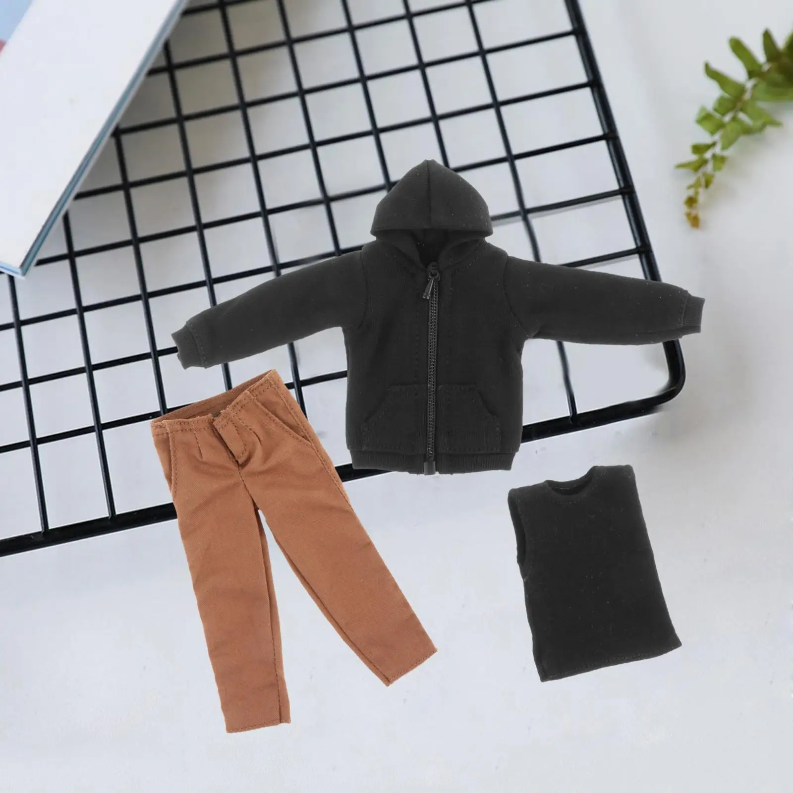 

1:12 Clothes Full Suit Pants Vest Hooded Sweatshirts Casual Mini for 6inch