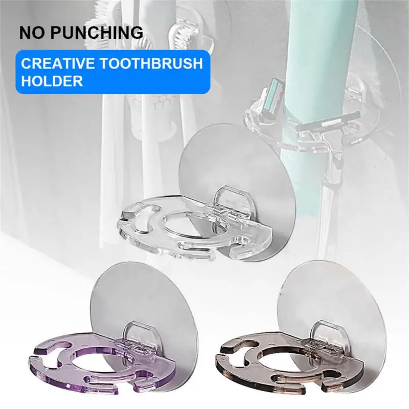 Bracket Waterproof Self-adhesive No Punching Multifunction Wall-mounted Lasting Toothbrush Holder Not Easy To Drop Strong Load