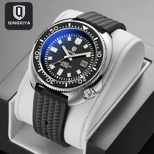 QINGXIYA, nuevos relojes de negocios para hombres, relojes de cuarzo de lujo de primeras marcas para hombres, reloj de fecha resistente al agua, reloj deportivo, reloj Masculino + caja