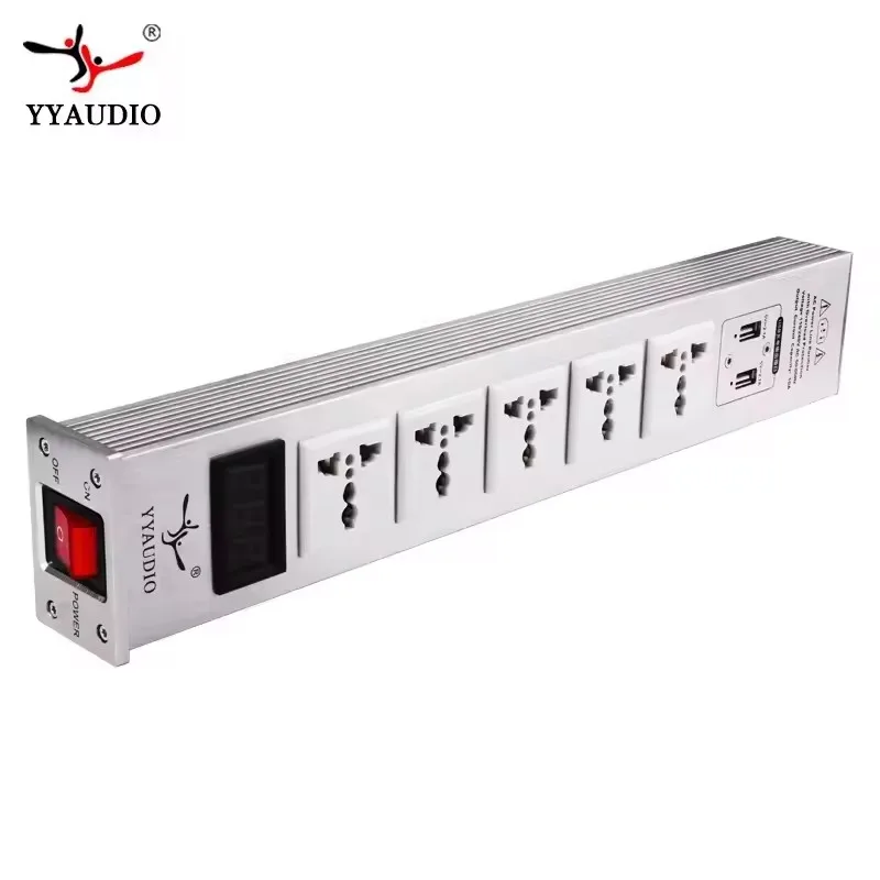 5-positie Socket 15A 50-60KHz Hi-End Hifi Theater Audio AC Power Filter Audio Noise Power Conditioner Power Purifier Met USB
