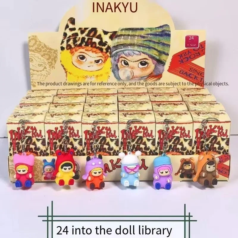 عشوائي 24 قطعة كابيبارا صندوق أعمى المفاتيح لطيف سنوت شيونغ تو صندوق غامض دمية قلادة حقيبة ظهره زينة صندوق أعمى اللعب