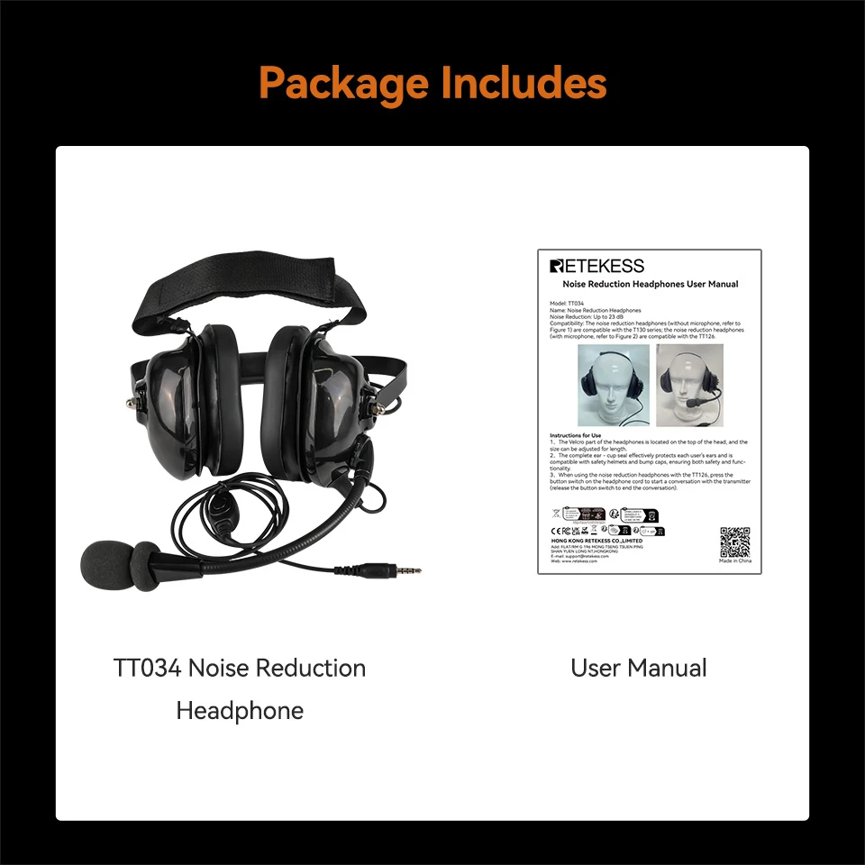 Retekess TT034 Verstellbare Over-Ear-Kopfhörer mit Geräuschunterdrückung und Zwei-Wege-Kommunikation für Fabriken, Kompatibel mit TT126 T130P – Detail 11
