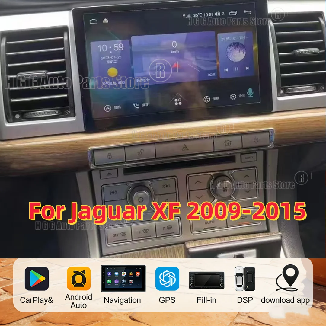 DSP Carplay For Jaguar XF 2009-2015 GPS Navi BT 9'' Android Car Radio HU QLED Screen Car Multimedia Video Palyer GPS Navigation