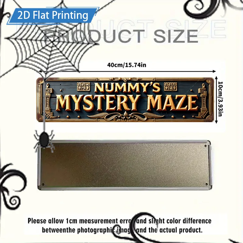 1 قطعة 8x12 بوصة علامة معدنية للهالوين "متاهة غامضة رقمية" 2D طباعة مسطحة علامة معدنية ديكور #3