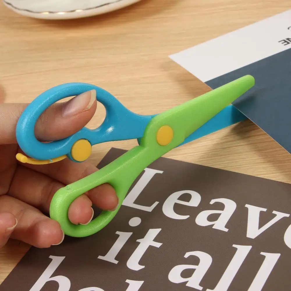 Kindergarten Shear Album Cut Handicraft Stationery DIY Tool Plastic Scissors Round Head Scissors Art Scissors Paper Cutting