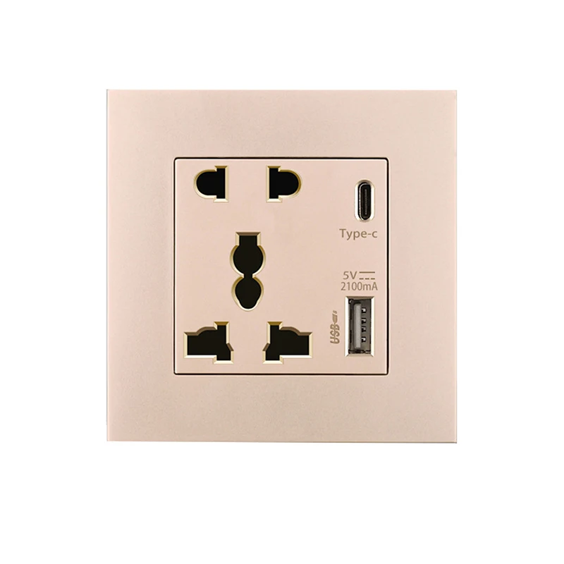 Wholesale Power Supply 2100MA USB Socket International Panel 13A UK Wall Type C Interface