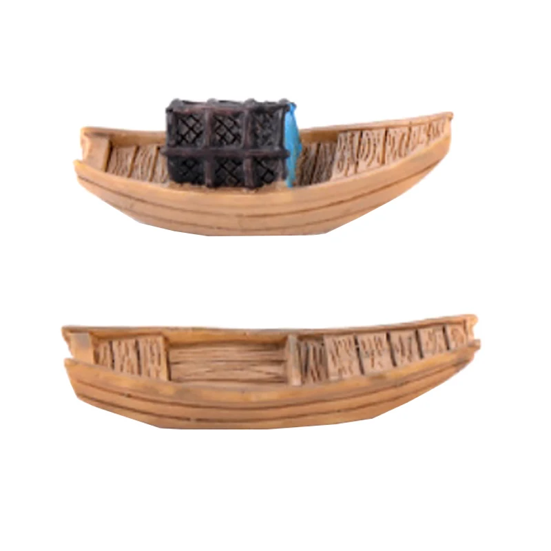 Miniatures bateau en résine rétro, Mini Figurines auvent, bateaux, Micro paysage, maison de poupée, bonsaï, ornements artisanaux, décoration de jardin