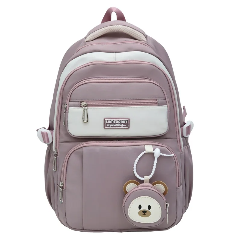 

Campus Girl Lightweight Dual-oulder Bapa Big Capaci Student Bag Fem Student Bapa ade 36 Spine Protection