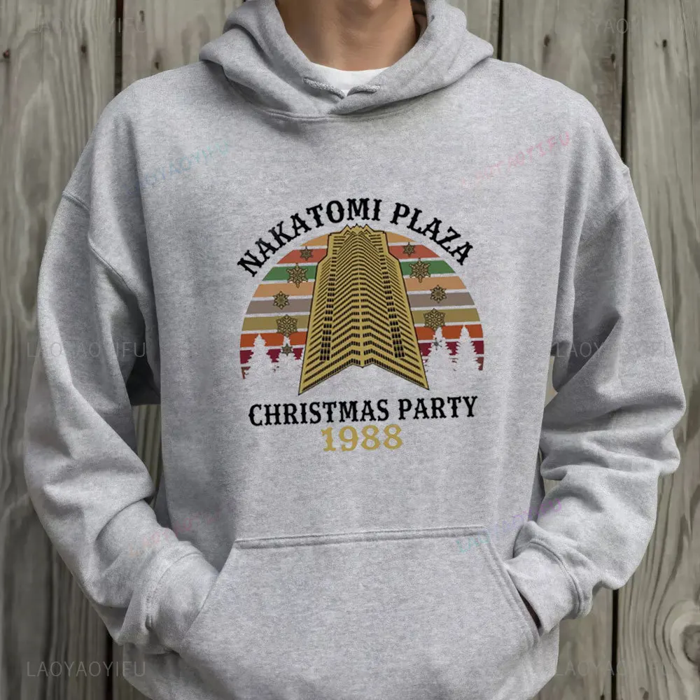 Nakatomi Plaza Weihnachtsfeier 1988, Weihnachtsfeier, Retro-Vintage-Herren-Kapuzenpullover, neues warmes Weihnachts-Sweatshirt für Herren und Damen im Herbst
