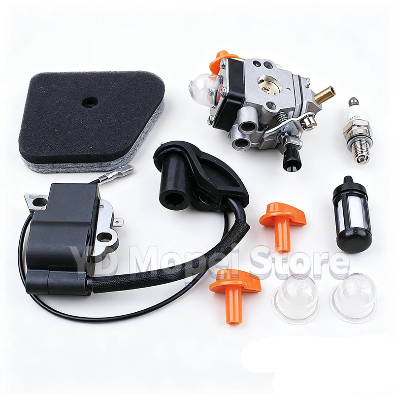 Carburetor Ignition Coil Air Filter Kit For Stihl FS87 FS90 FS100 FS110 KM100 KM110 FS130 HL100 Trimmer (A/B 2 package options）