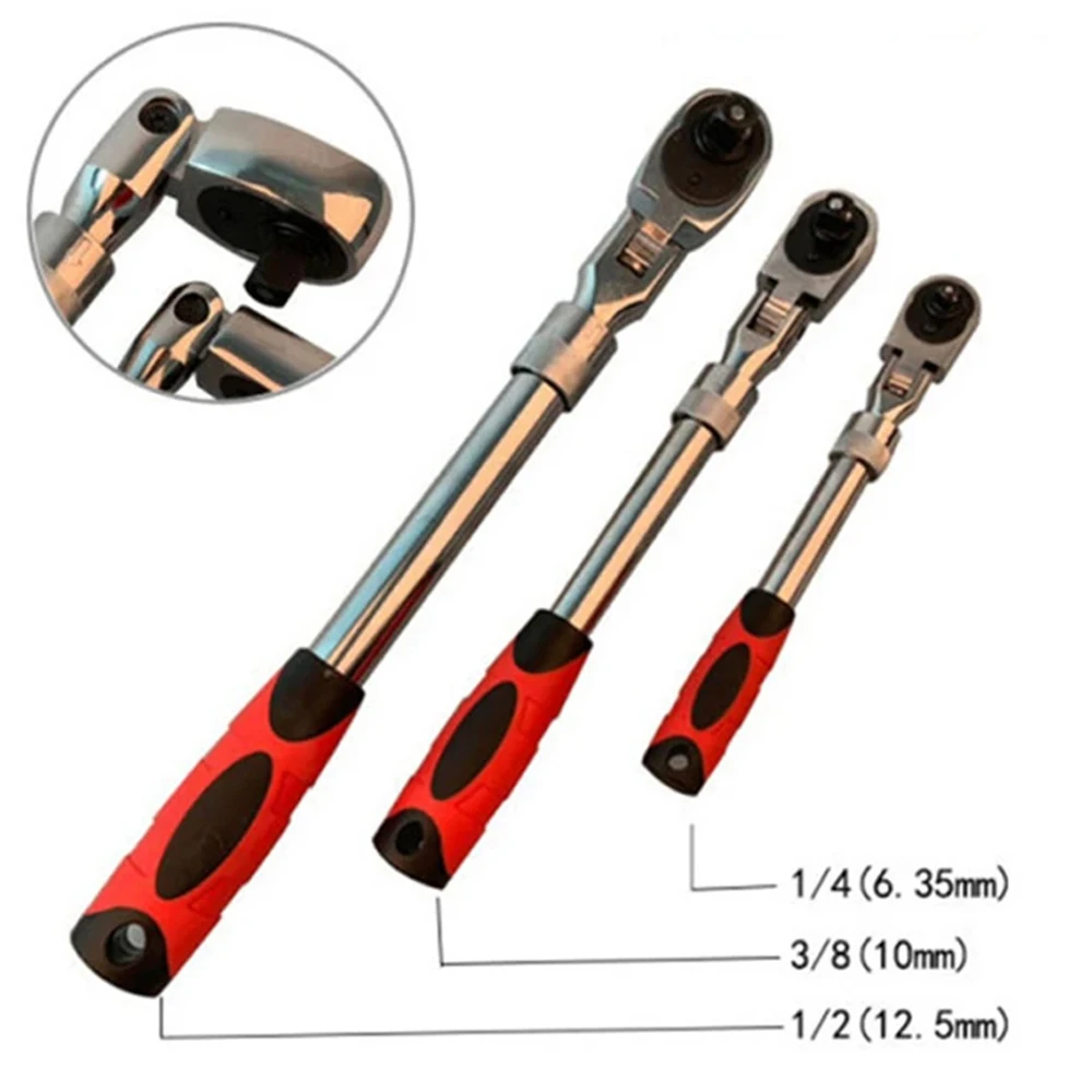 

1/4 3/8 72-Tooth Carbon Steel Retractable Ratchet Wrench Automatic Quick Release Spanner Multifunctional Hand Tool