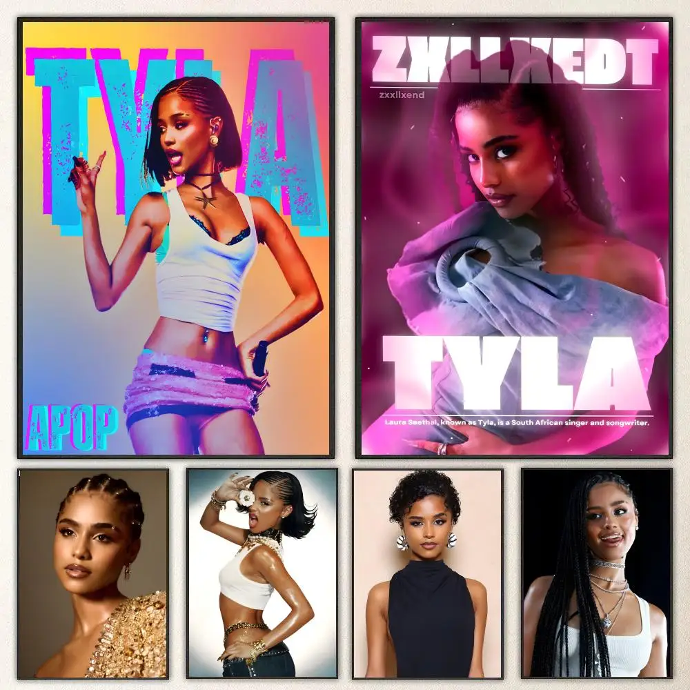 Singer Tyla Poster Self-adhesive Art Waterproof Paper Sticker Coffee House Bar Room Wall Decor