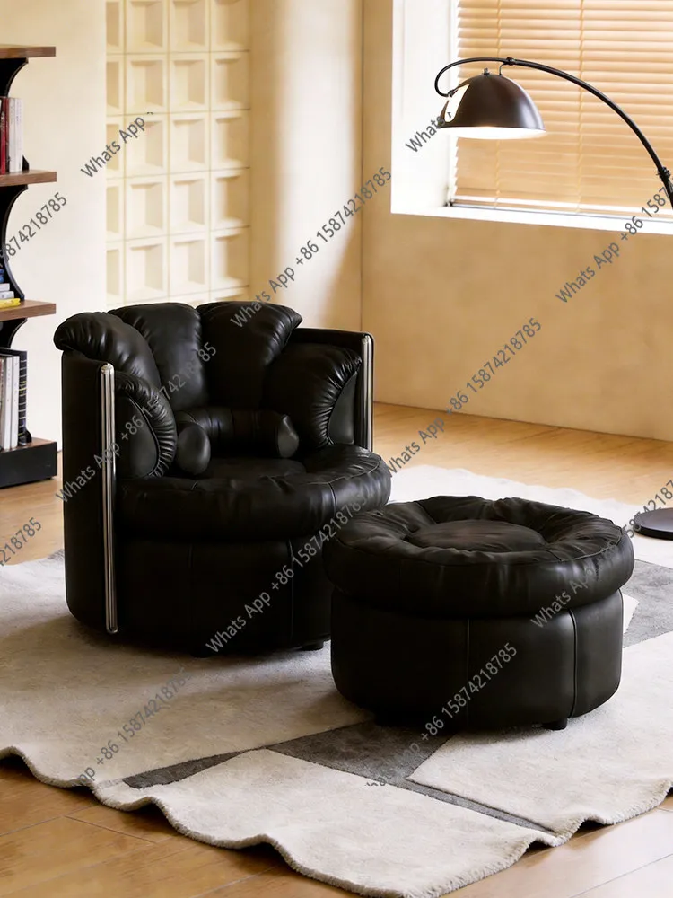 Bn Medieval Retro Rotating Single Sofa Chair Godfather Chair Tea Room Master Chair Study Reading Lazy Leisure Recliner