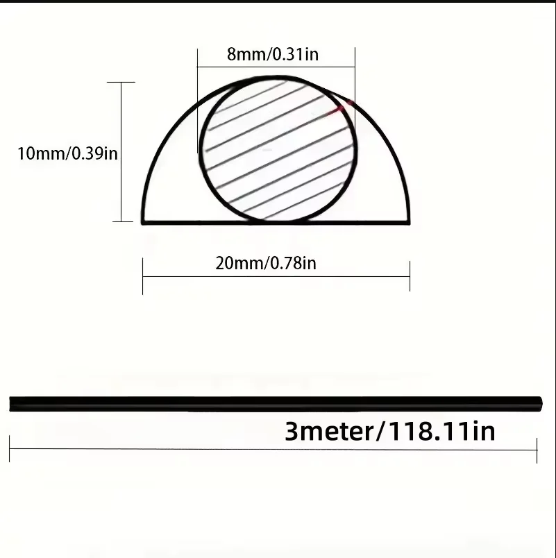 1PC 118.1inch Floor Cord Cover Sheaths PVC Flexible Electrical Conduit Cable Protectors Self-adhesive Cable Hiders for Floors image 2
