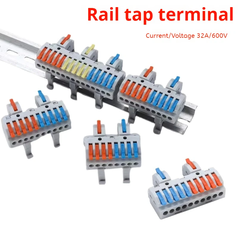 

5PCS Wire Connector Electric Universal Quick Conductor Splitter Push-in LED Cable Terminal Blocks Mountable Rail Junction Box