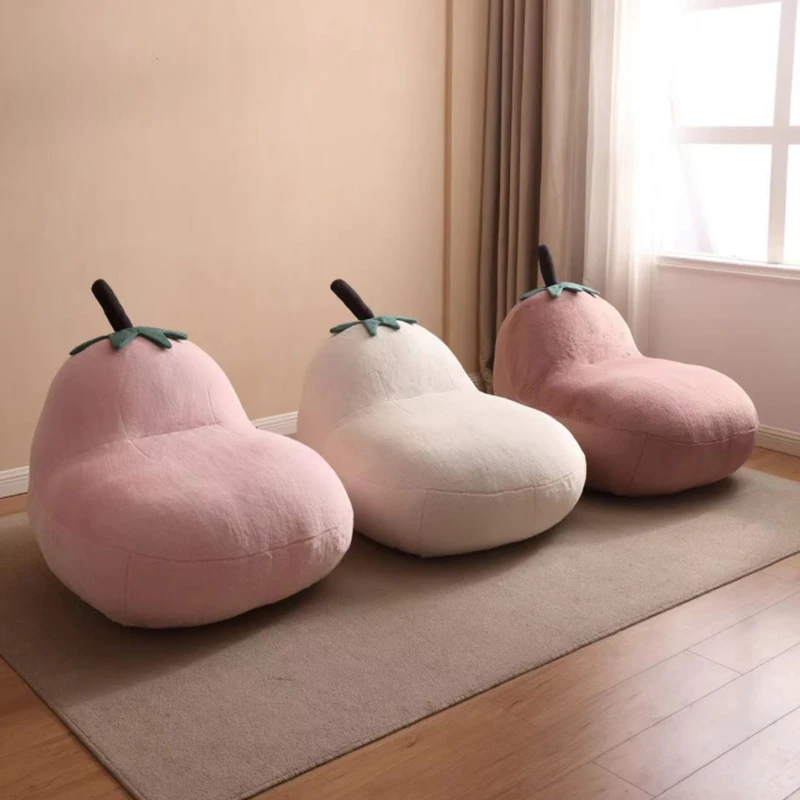 Eggplant-Shaped Sofa Chair Soft Cloud Sitting Feeling Single Sofa Chair Modern Popular Fabric Lounge Living Room Chair