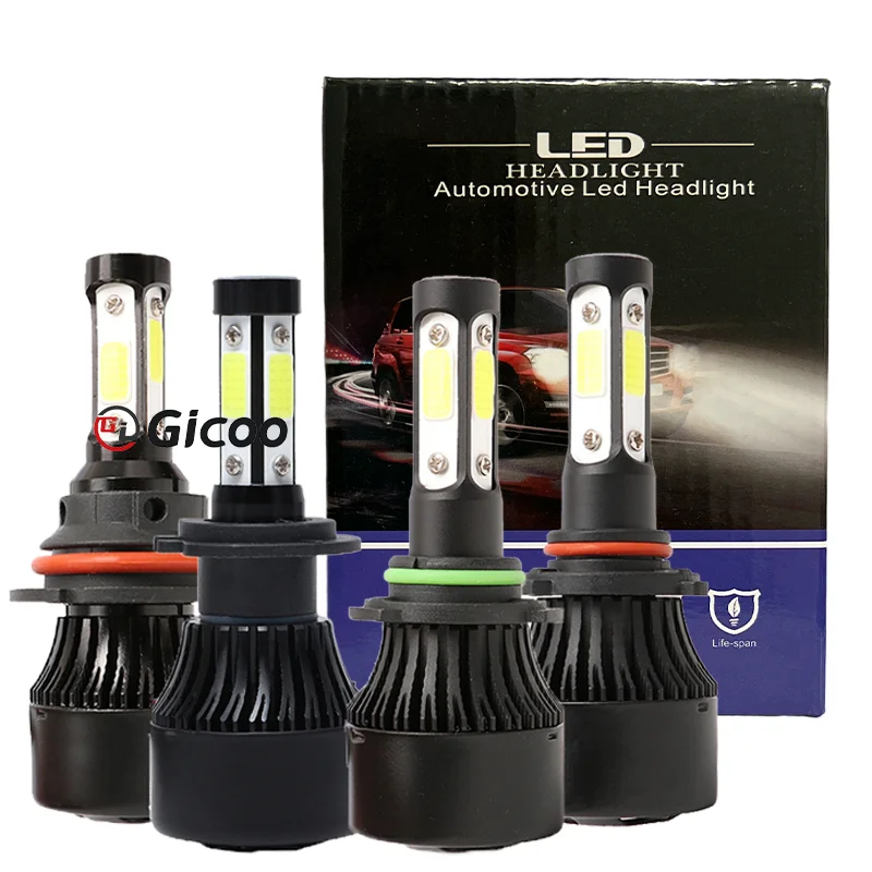 GICOO 360 H4 H11 LED Headlight Bulbs For Car 12V HB3 HB4 H27 9004 9007 20000LM Super White Car Lights 6000K