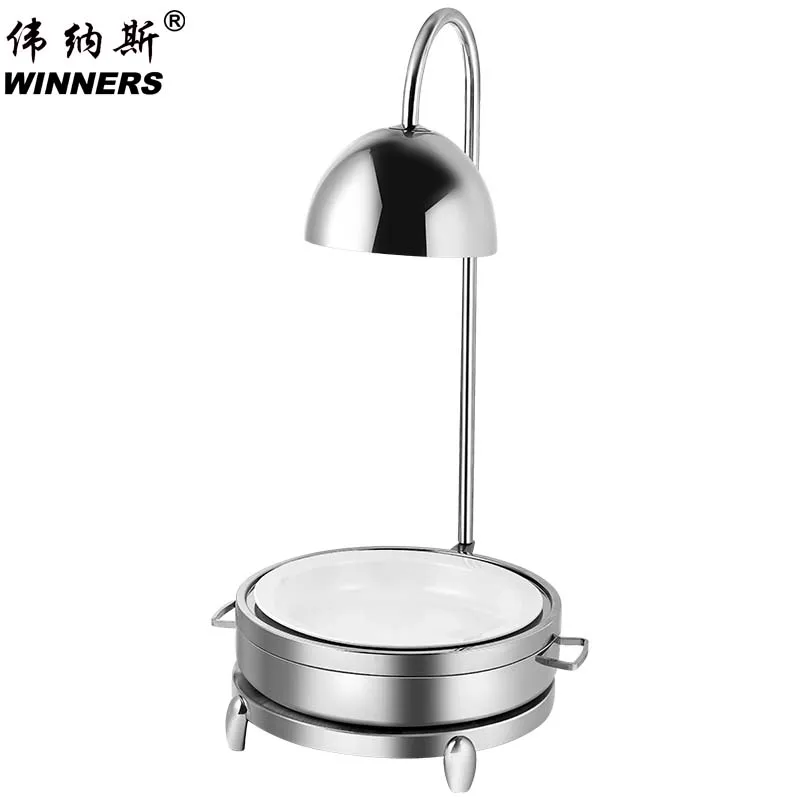 Commercial Hotel 304 Stainless Steel Buffet Food Warmer Set Chafing Dish Food Heating Lamp with Ceramic Food Basin