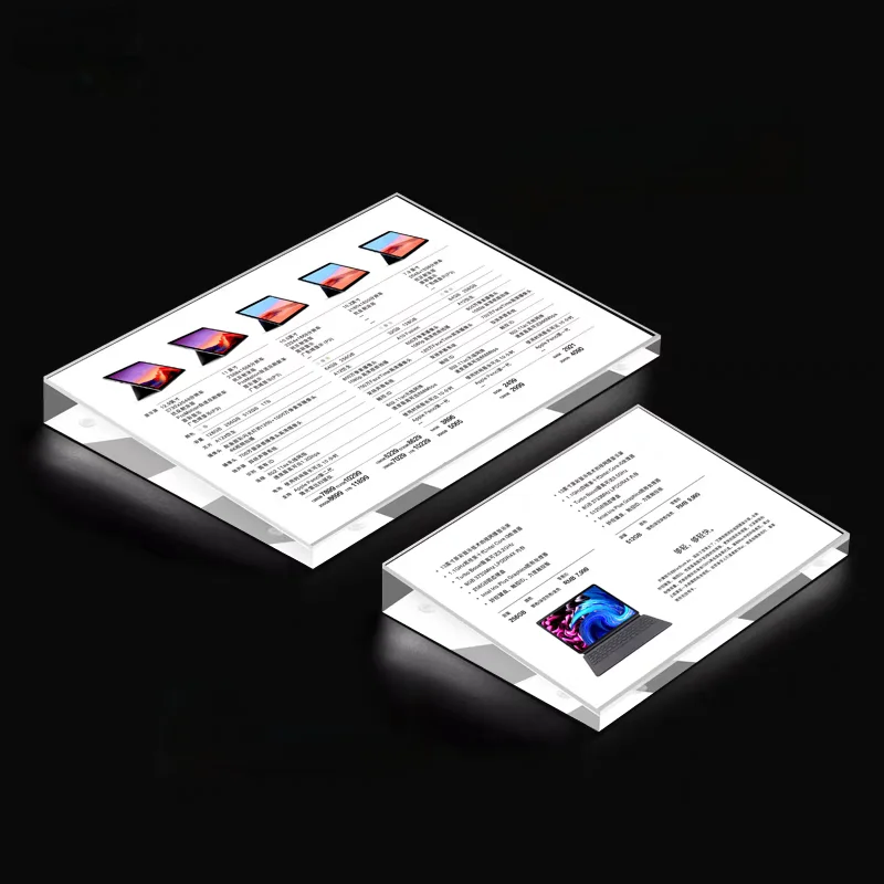 A4 210x297mm Slant Acrylic Sign Holder Display Stand Photo Picture Ad Frame Mobile Cellphone Price Label Paper Holder Stand