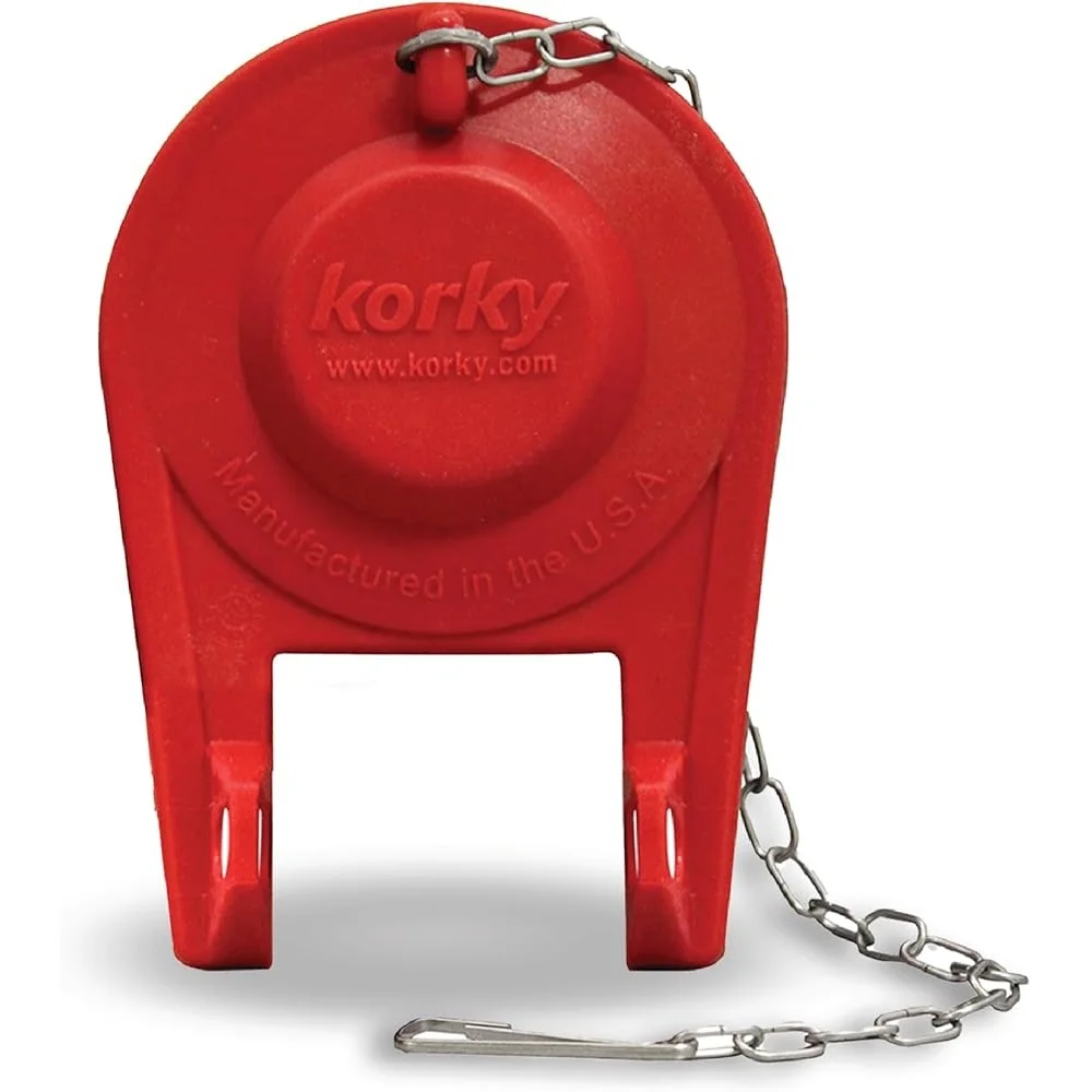 Toilet Seat with Hinges and Korky Ultra High Performance Flapper Bundle Most Toilets Manual Operation Engineered Wood Plastic