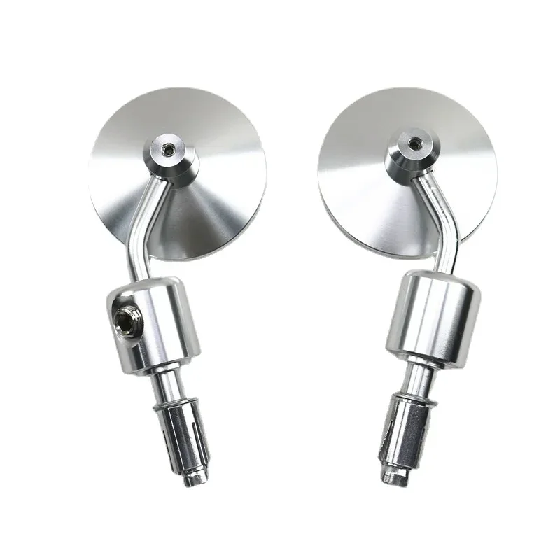 

7/8"Motorcycle Silver CNC Aluminum 3" Side Rear View Handle Bar End Mirrors Cafe