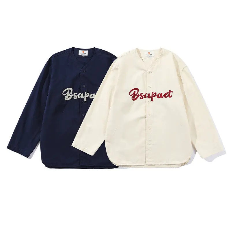 

Retro Waed High Quali Collarl Women's irt Design Sense Letter Embroidery Layered Trendy Brand Jaet Cotton