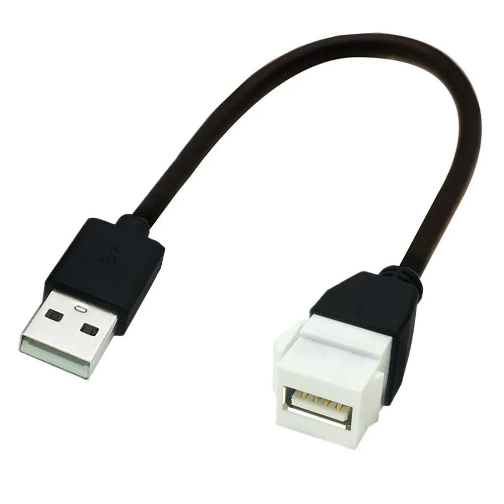 رأس أنثى USB 2.0 مع لوحة مشبك كابل منفذ أنثى قابس حائط USB كابل لوحة الإدراج المباشر 2.0 مع مقبس كابل #5