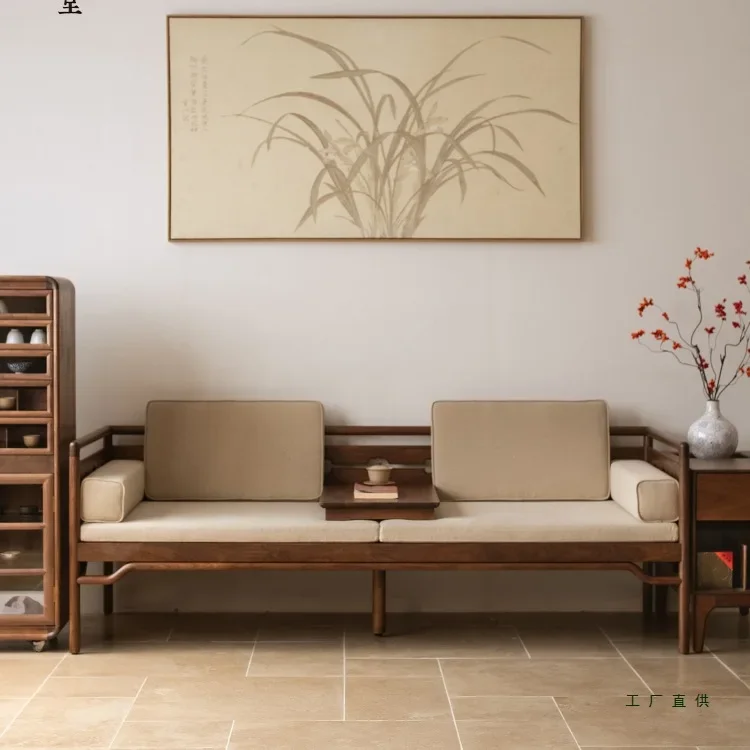 LH Luohan Bed New Chinese Solid Wood Sofa Bed Zen Ruyi Couch Song Style Aesthetics