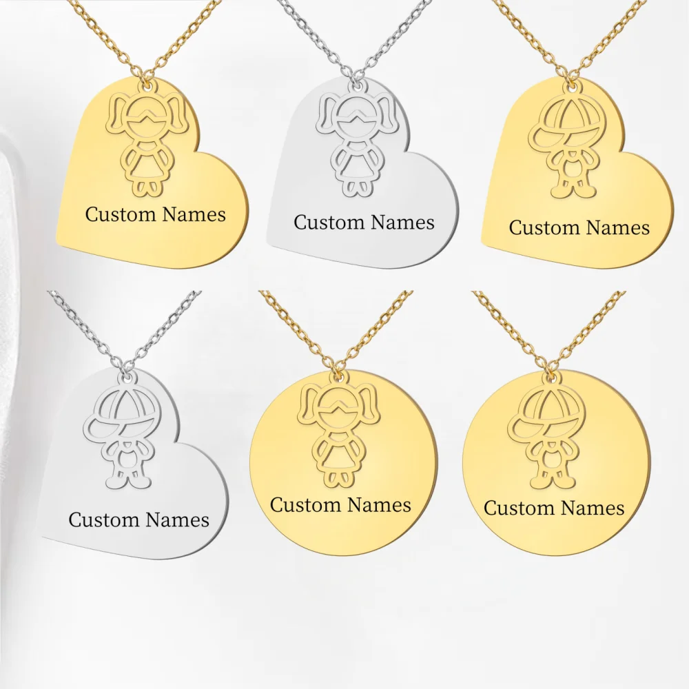 

﻿ Персонализированное ожерелье из нержавеющей стали для мальчиков и девочек с подвеской в виде имени для друзей, семейной пары, ювелирные изделия с гравировкой имени, подарки