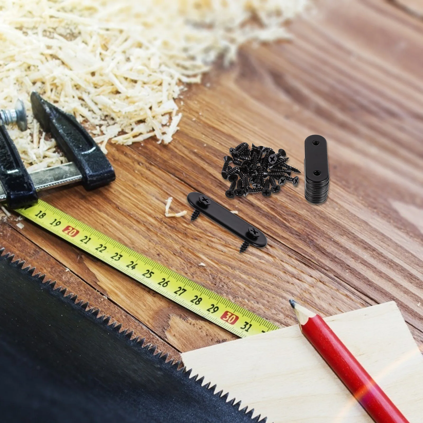 

24 Pcs Corner Connector Mending Brackets Flat Brace Straight Fastener Right Angle Sturdy Stainless Steel niture Connecting