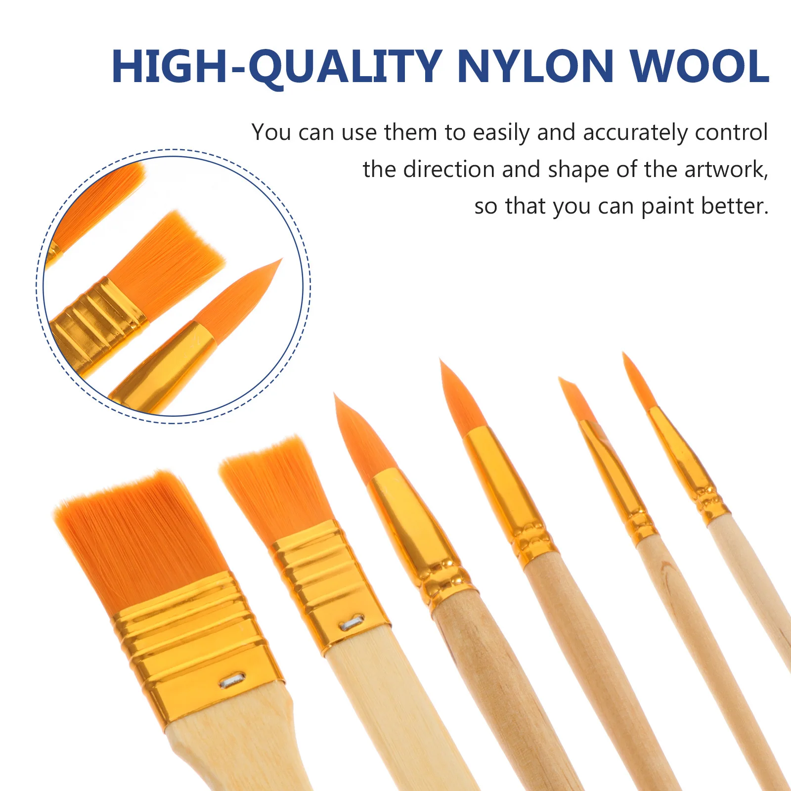 

6 Pcs Oil Brush Set Paint Brushes Watercolor Paintbrushes Fine Craft Bulk for Painting