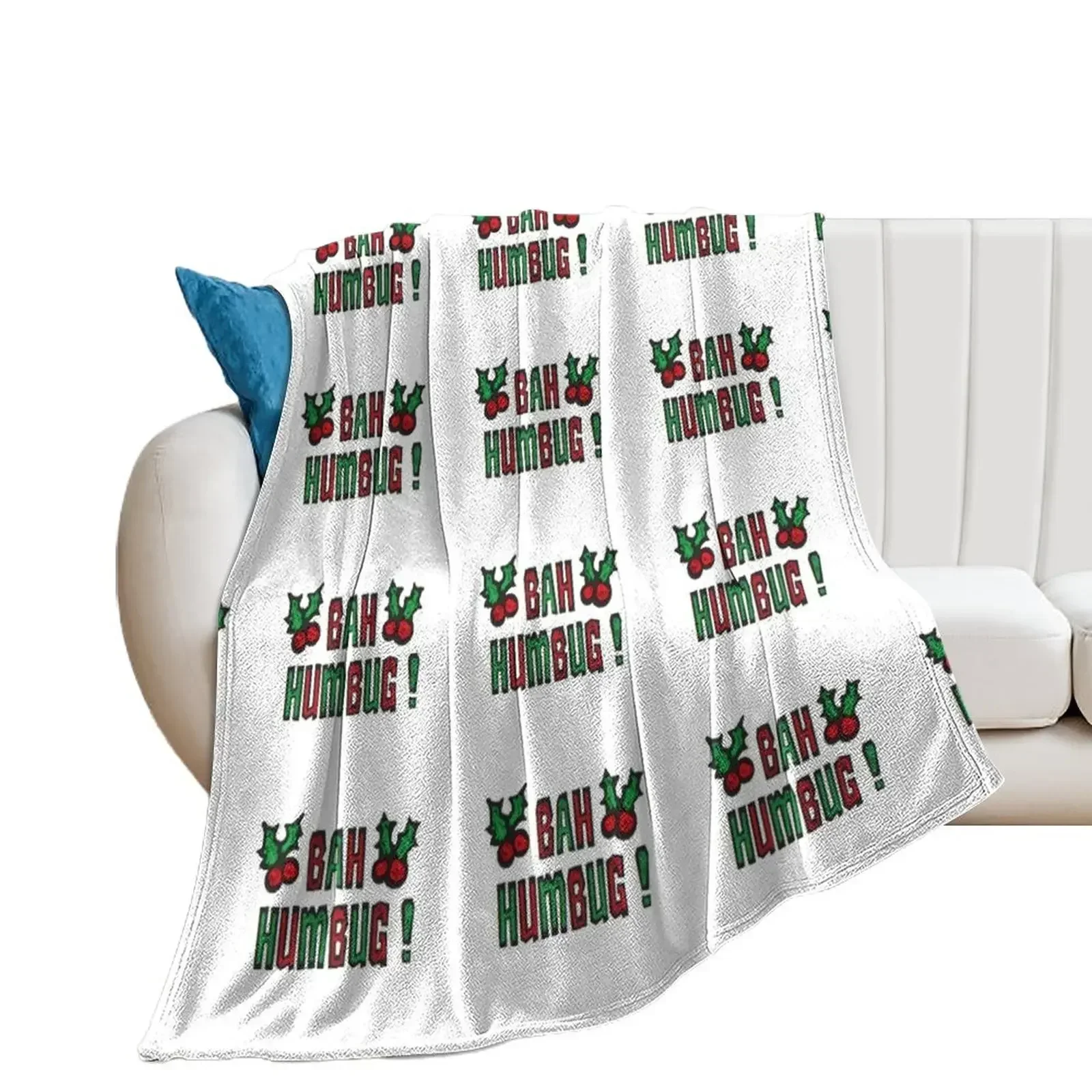 

Bah Humbug! Throw Blanket Flannel Fabric Sofa Tourist Plaid on the sofa Blankets