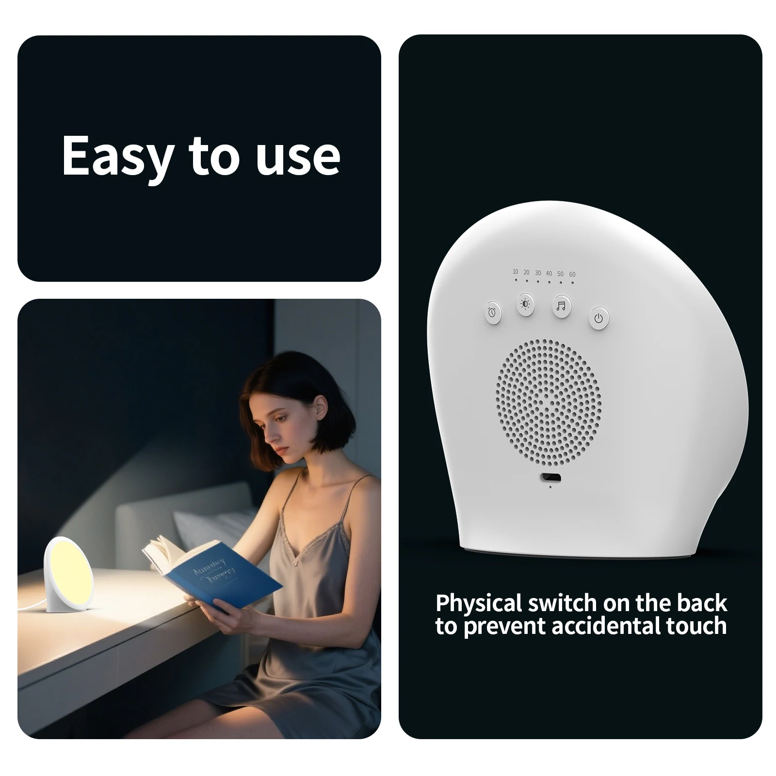 Daylight Lamp,10000 Lux Lamp, Portable Natural Sunlight Lamp with Memory Function,6 Timer Settings,Adjustable Brightness Level