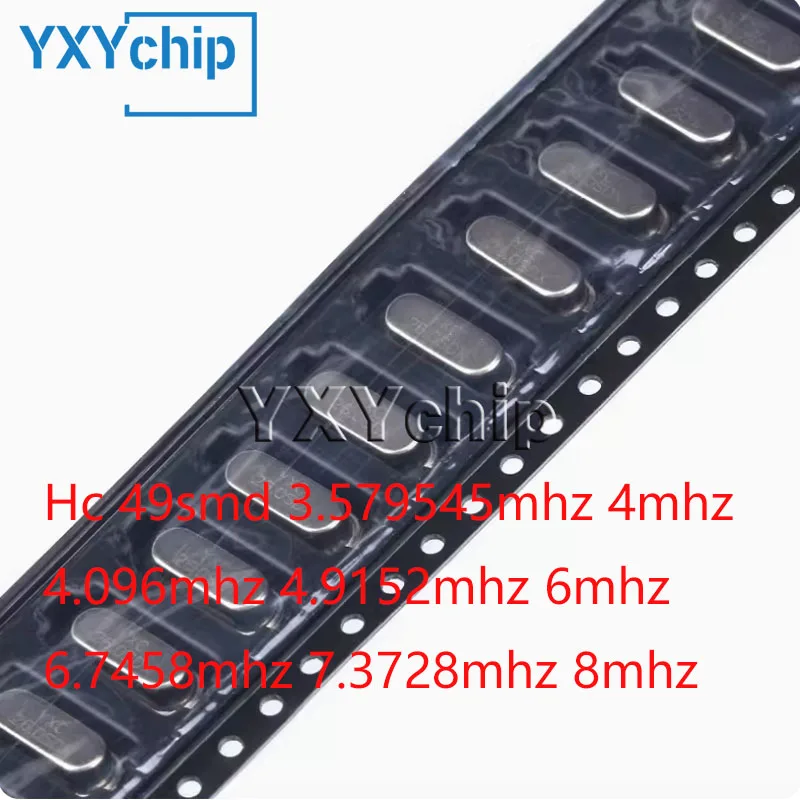 10pcs Hc 49smd 3.579545mhz 4mhz 4.096mhz 4.9152mhz 6mhz 6.7458mhz 7.3728mhz 8mhz Quartz Crystal Resonator Passive Oscillator