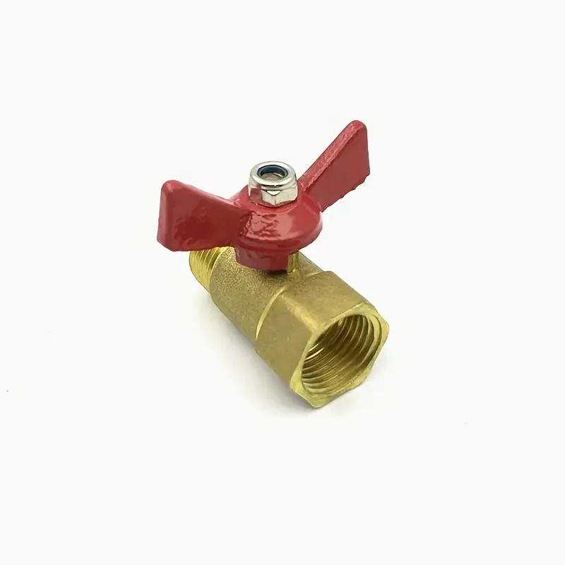 صمام فراشة نحاسي مع اتصال ملولب DN15 مبادل حراري للمياه بزاوية قائمة للمطبخ والحمام صمام كروي 4 اتجاهات