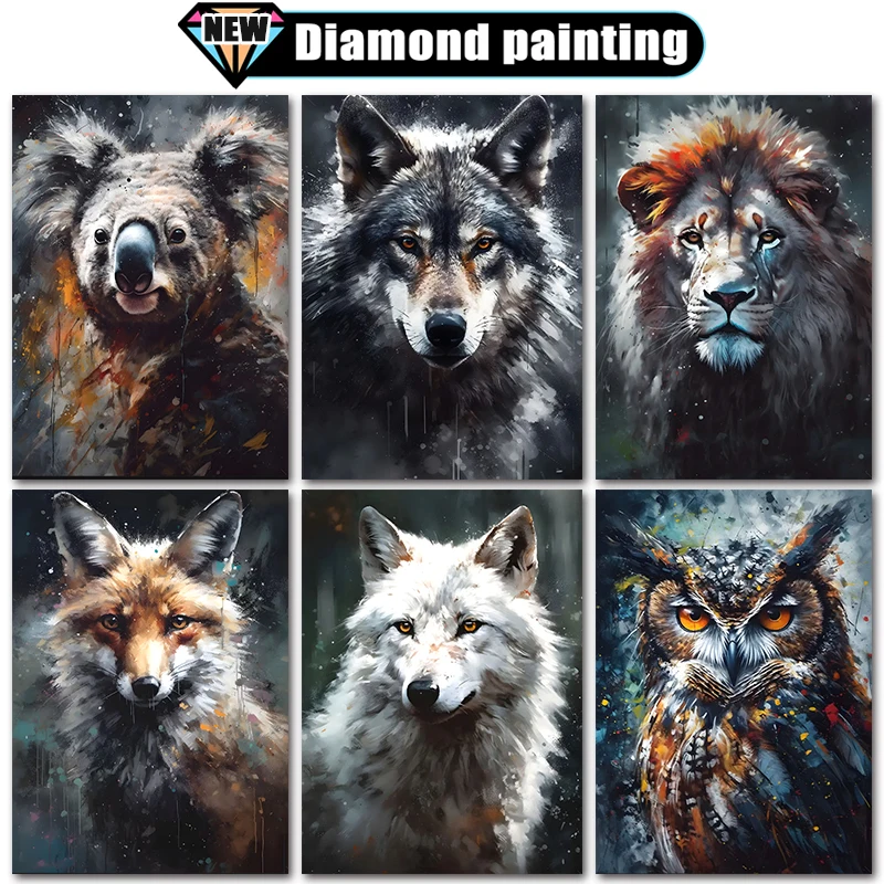 

Decorative 5D Diamond Art Painting Cartoon Animal Owl Lion Fox Horse Home Decor Full Square&Round mosaic embroidery Cross stitch