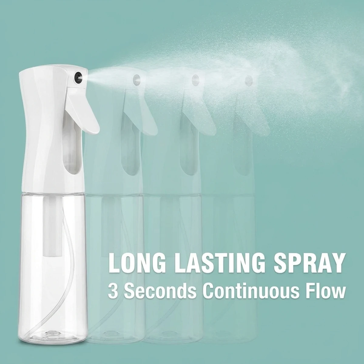High Pressure Continuous Fine Mist Spray Bottle Hair Salon Water Sprayer for Curly Hair Styling Indoor Plants Home Cleaning