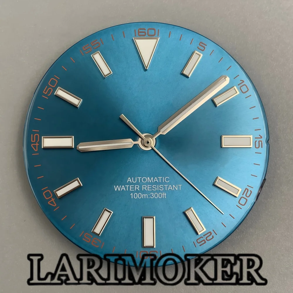 LARIMOKER 32mm White Green Blue Watch Dial Luminous Hands Kit Universal Fit NH35 NH36 ETA PT5000 Auto Movement Mod Repair Parts