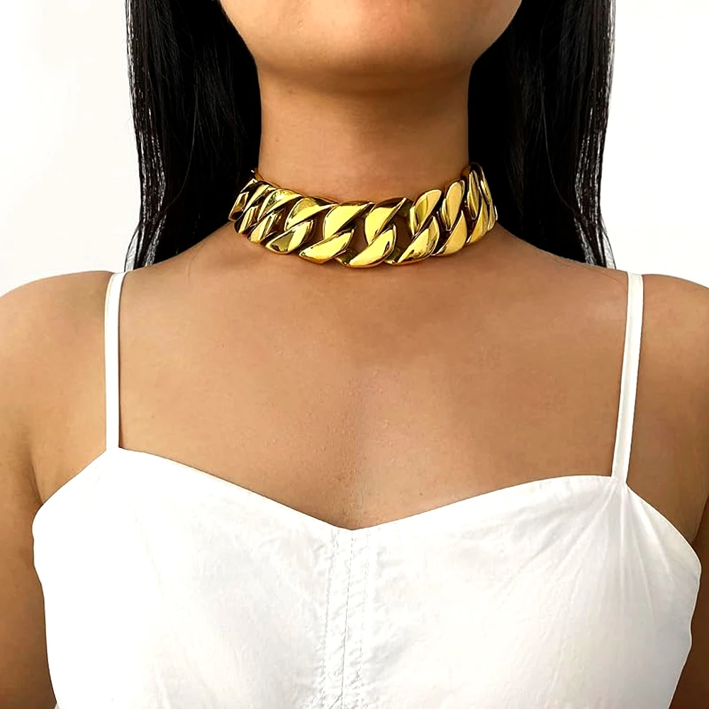 

Bigcats Punk 30mm Wide Cuban Chain, High-Quality 316l Stainless Steel Necklace, Cool And Waterproof Men'S Necklace Summer Access