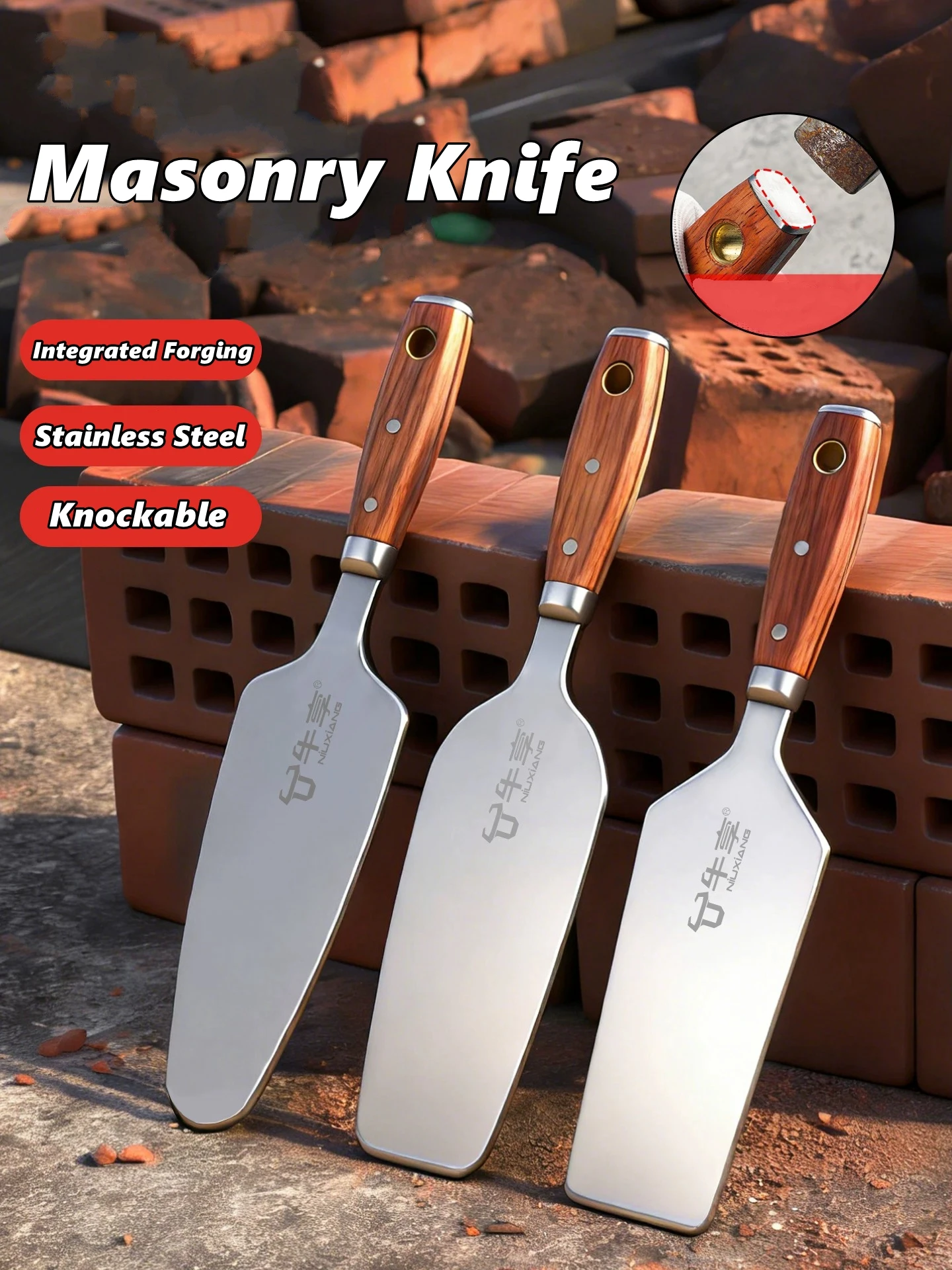 Stainless Steel Double-Sided Brick Cutter, Steel Brick Masonry, Wall Bricklayer, Mud Cutter, Integrated Bricklayer, Thickened