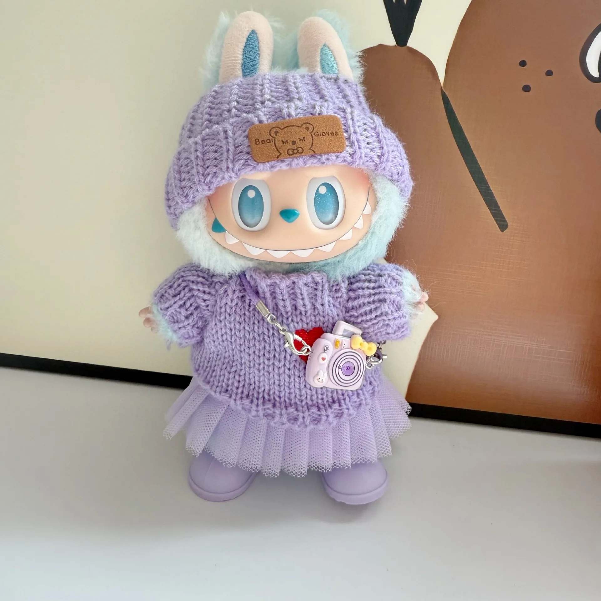 

Labubu Clothes 1st-2nd Gen Keychain Labubu Clothes Ornament Labubu Doll Clothes Bear Hat Children's Set EXO KPOP Girls Favorite
