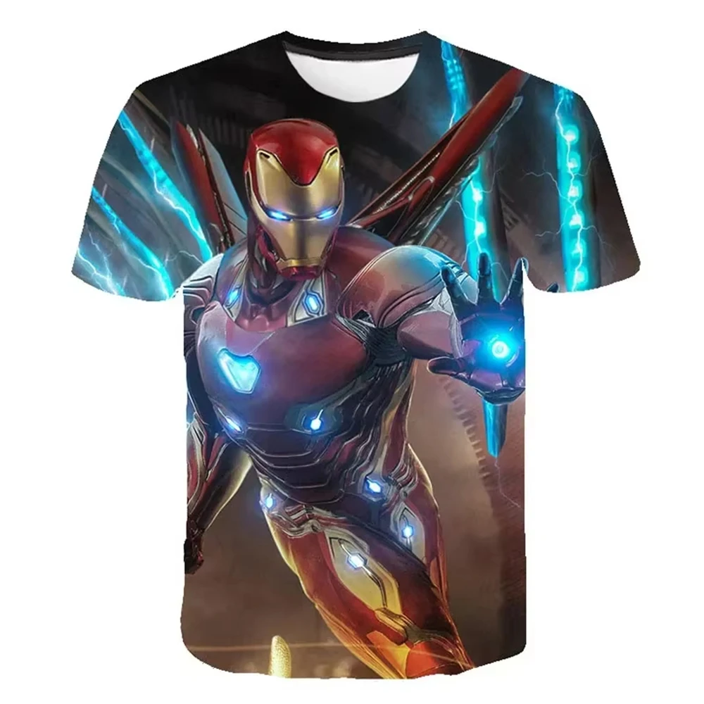 Kids Summer T shirt Disney Marvel The Avengers Iron Man 3D Print T-Shirt Boy Girl Short Sleeve Tee Tops Cartoon Children T Shirt