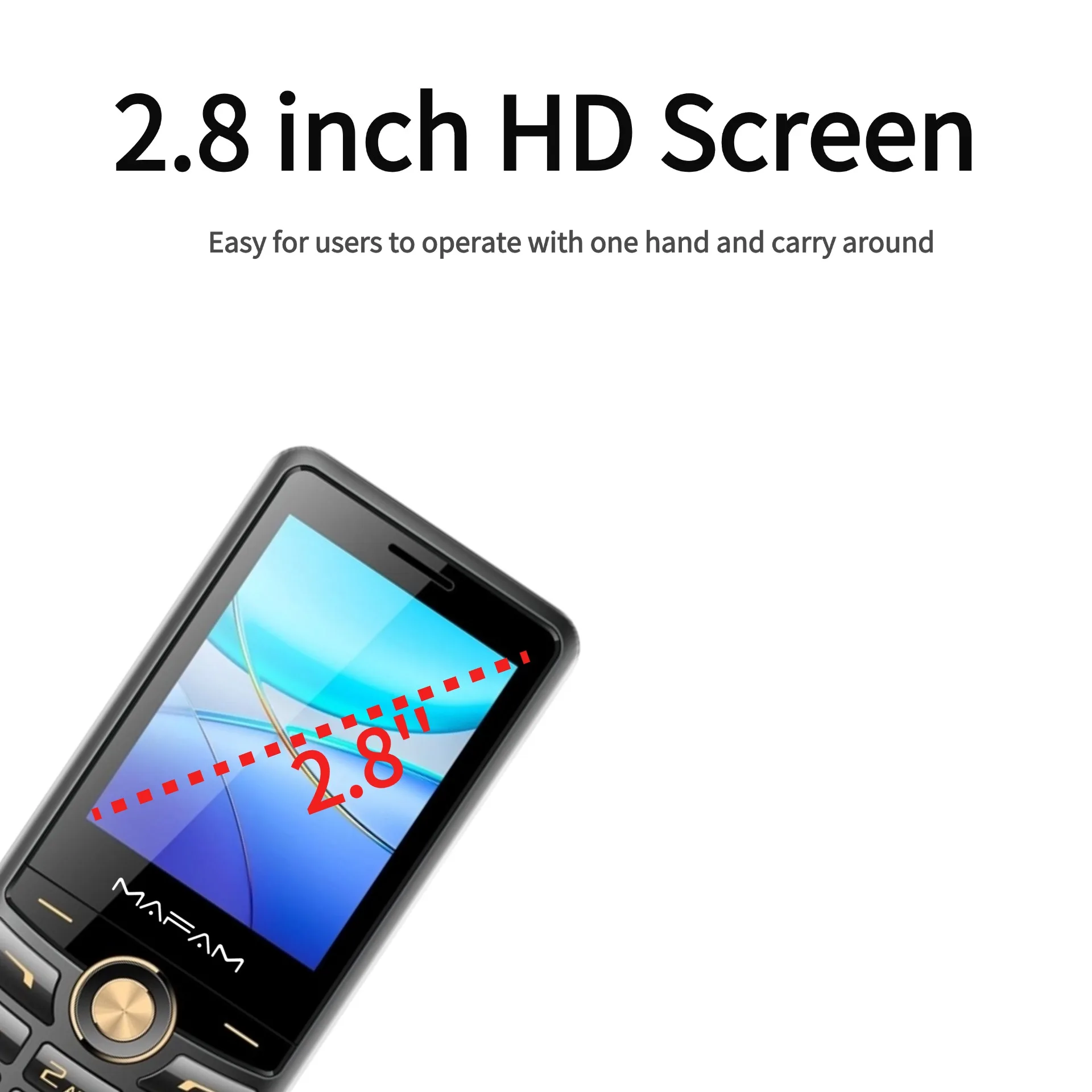 Mafam H7370 Low Price Triple SIM Slots Mobile Phone 2.8" Large Display Loud Voice Strong Torch Speed Dial Phone For The Elderly