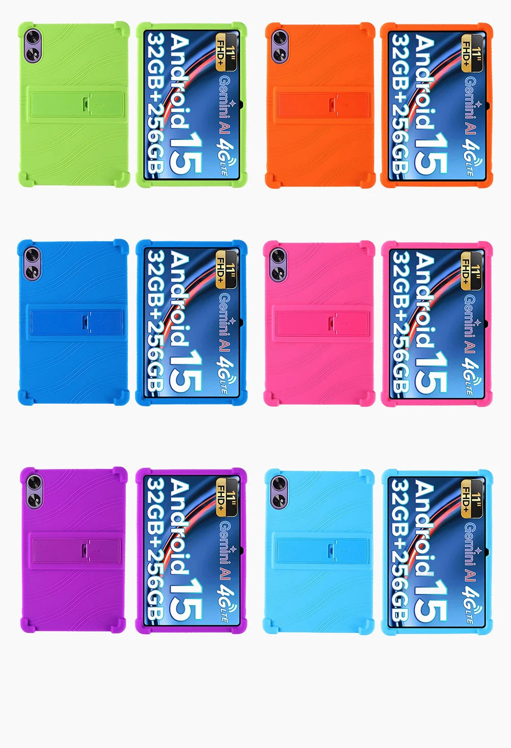 Kinderfreundliche, stoßfeste TPU-Hülle für DOOGEE Tab G6+ 11, vollständig abdeckender Stoßfänger mit Ständer, mehrere Farben – Detail 10