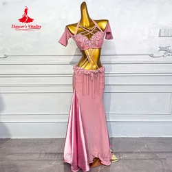 Belly Dancing Performance Costumes Women's Senior AB Stones Tassels Dress Dancer Competition Dresses Oriental Dance Clothing