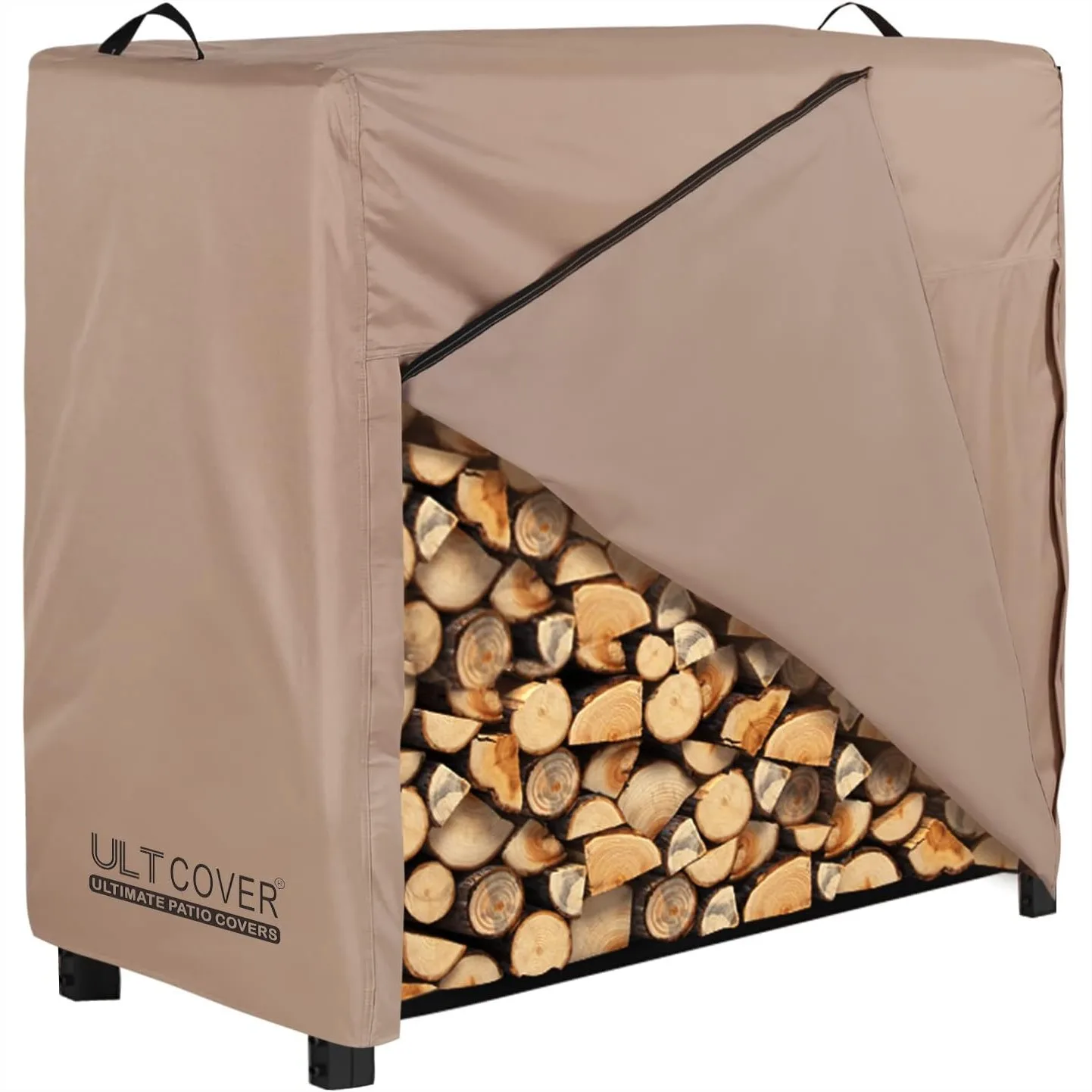 Waterproof Firewood Racks Cover 4 Feet Heavy Duty Outdoor Logs Holder Stand, Secure Fit