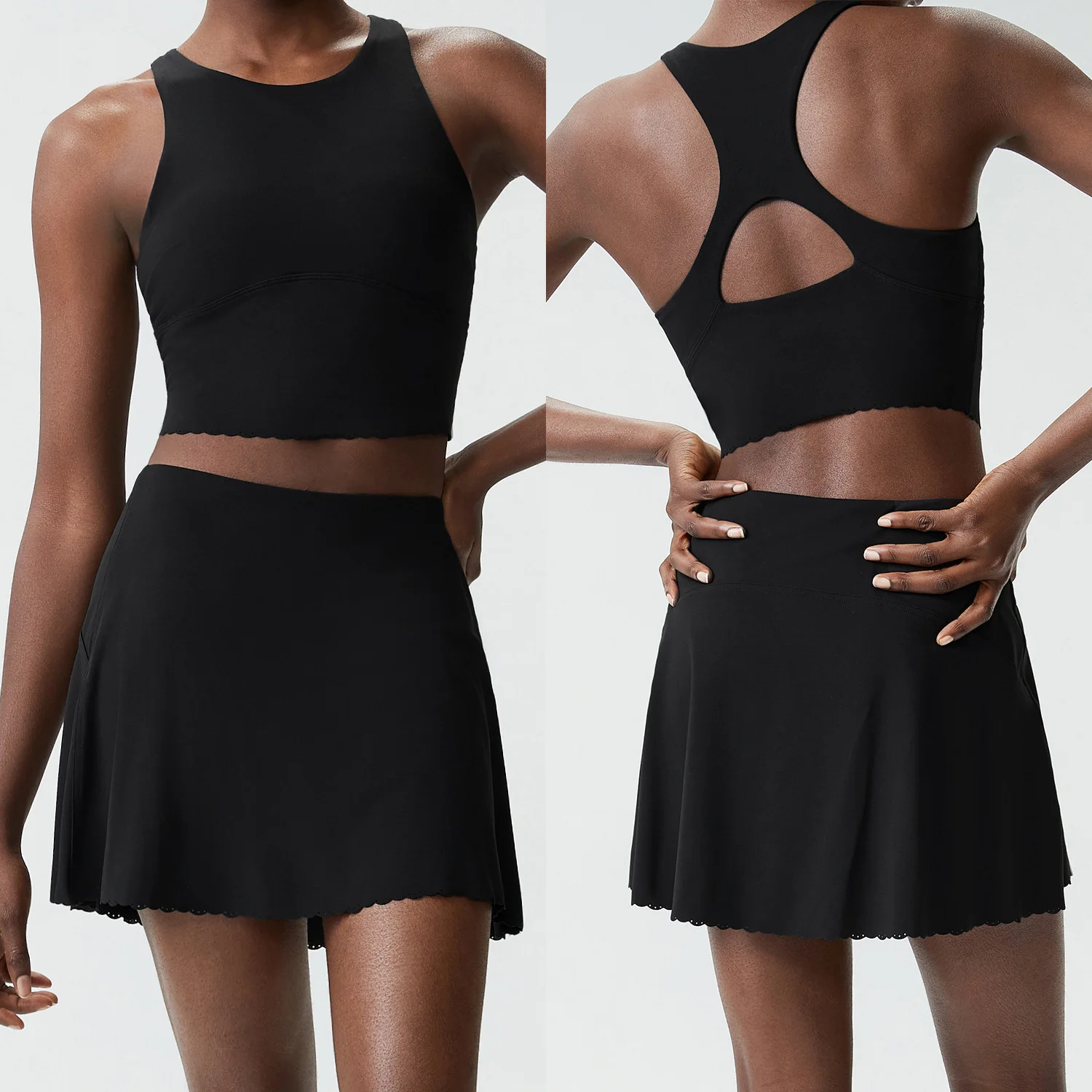 Tennis Suit Women's Lace Tennis Skirt Suit 2-piece Golf Suit Quick-drying Badminton skirt set workout clothes for women gym set - view 6