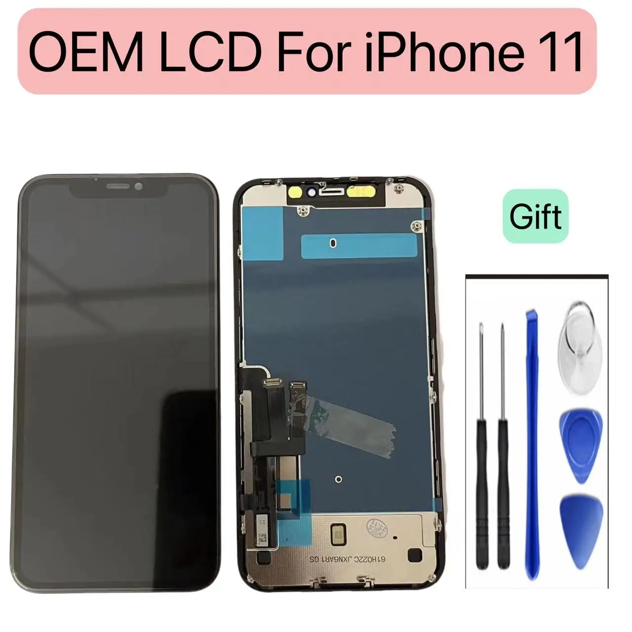 Nowy wyświetlacz OEM do iPHONE 11 LCD 3D Panel dotykowy Szkło z ramką Idealne mocowanie do iPHONE 11 Wymiana LCD