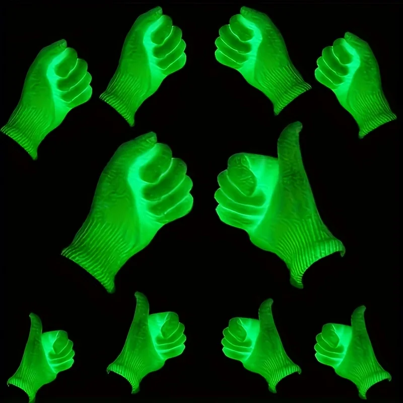 20 Paar leuchtende Partyhandschuhe für Weihnachten – UV-reaktives Neon-Grün, geeignet für Blacklight-Partys, Bar-Events und Erwachsenenfeiern – langlebiges Polyester-Leuchtzubehör, federfreie Konstruktion, Halloween-, Weihnachts- und Party-Spielzubehör – Detail 4